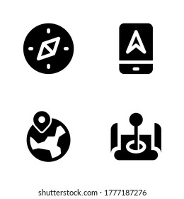 Maps & navigation icon set = compass, navigation smartphone, pin globe, map marker.
Perfect for website mobile app, presentation, illustration and any other projects.