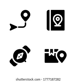 Maps & navigation icon set = map navigation, pin book, gps wristwatch, pin logistics.
Perfect for website mobile app, presentation, illustration and any other projects.