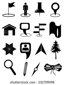 Maps navigation icons set