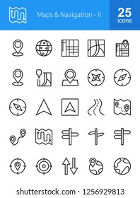 Maps & Navigation Line Icons