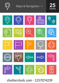 Maps & Navigation Line Icons