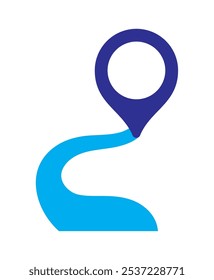 mapas e rota de ponteiro de navegação isolados