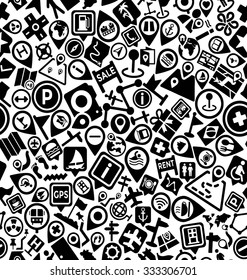 Maps And Navigation Solid Icons Pattern