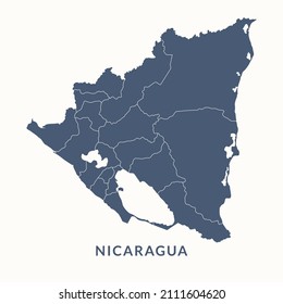 maps of Nicaragua, watercolour style vector Illustration.