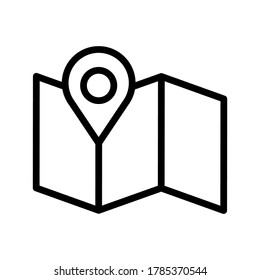 Maps outline icon on isolated white background, Maps line icon, Maps vector illustration for logo, ui, web, apps, banner, poster, brochure, infographic, etc.