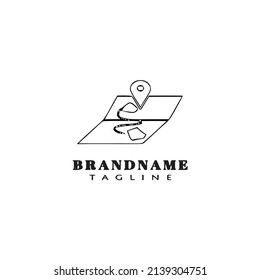 maps paper logo icon design template modern vector illustration