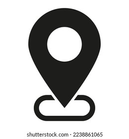 Pestaña de mapas. Icono de mapa de ubicación en negro.