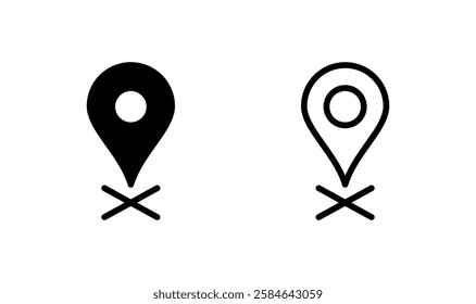Maps and pin icon logo design. location sign and symbol. geo locate, pointer icon.