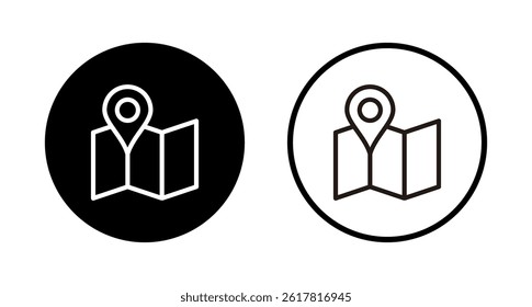 Maps and pin icon logo design. location sign and symbol. geo locate, pointer icon.