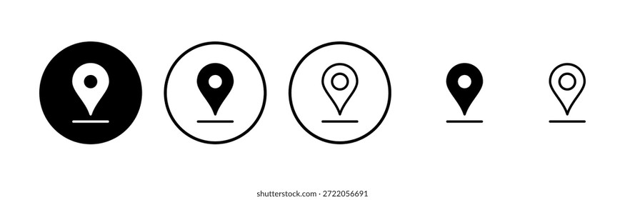 Mapas e ícone de pino design de logotipo. símbolo de localização e símbolo. geo locate, ícone de ponteiro.