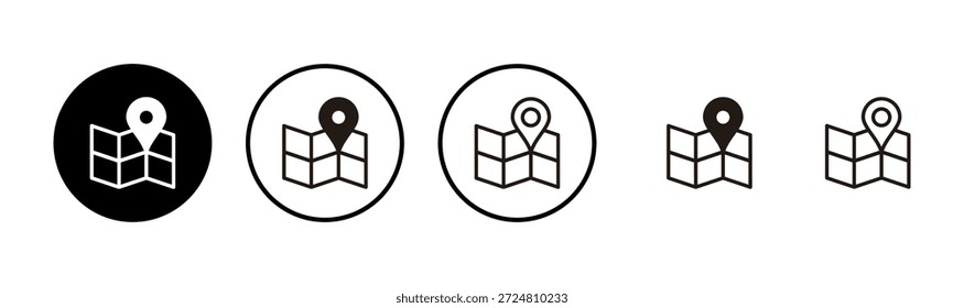 Maps and pin icon logo design. location sign and symbol. geo locate, pointer icon.