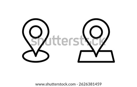 Maps and pin icon logo design. location sign and symbol. geo locate, pointer icon.
