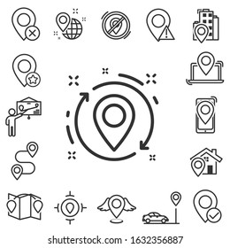 Maps Pin icon. Navigation icons set.