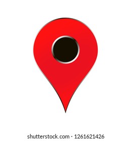 maps pin icon vector, gps symbol with 3d looks, can use for apps button and logo.