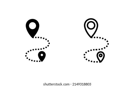 Mapas y vectores de iconos de pin. símbolo y signo de ubicación. geo location, icono de puntero.
