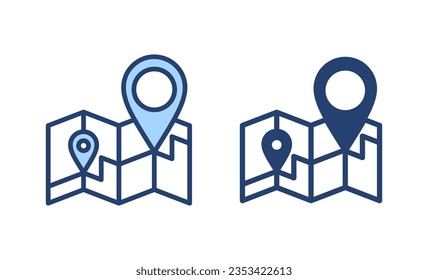 Maps and pin icon vector. location sign and symbol. geo locate, pointer icon.