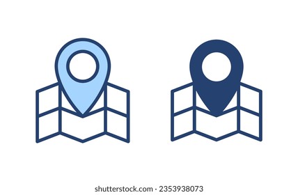 Maps and pin icon vector. location sign and symbol. geo locate, pointer icon.