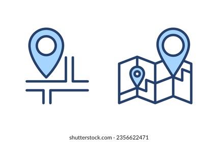 Maps and pin icon vector. location sign and symbol. geo locate, pointer icon.