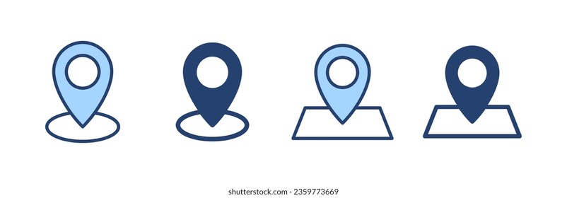 Maps and pin icon vector. location sign and symbol. geo locate, pointer icon.