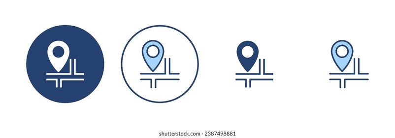 Maps and pin icon vector. location sign and symbol. geo locate, pointer icon.
