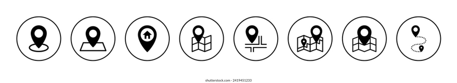 Maps and pin icon vector. location sign and symbol. geo locate, pointer icon.