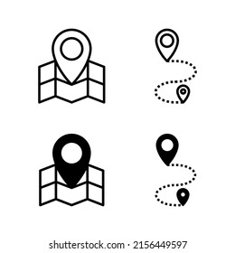 Maps and pin icons vector. location sign and symbol. geo locate, pointer icon.