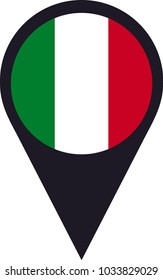 Maps pin. Location pin. Location map icon. Pin icon vector with italy flag