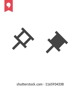 Maps pin. Location pin. Location map icon. Pin icon vector isolated on white background