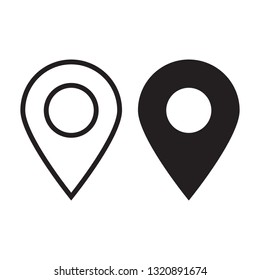 Maps pin. Location map icon.