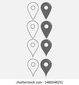 Maps pin. Location map icon. Vector illustration with gray color.