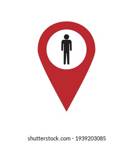 Pestaña de mapas. Par de ubicación. Icono de mapa de ubicación. Vector de icono de pin aislado en fondo blanco