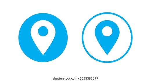 Alfiler de mapas. Icono de mapa de Locación.