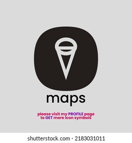 Mapas y símbolo de punto de anclaje para icono o logotipo de la aplicación, realizado con formato de vector eps 10