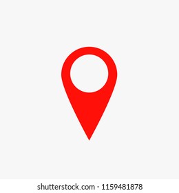 Maps pin. Red location map icon.