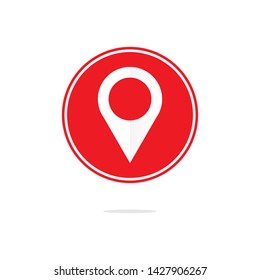 Maps pin. Red location map icon. Vector gps marker symbol. Navigation icon symbol- Vector