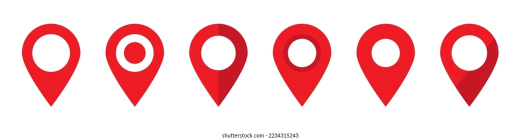 Maps pin. Red location map icon.