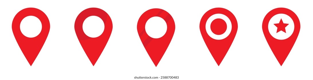 Maps pin. Red location map icon.