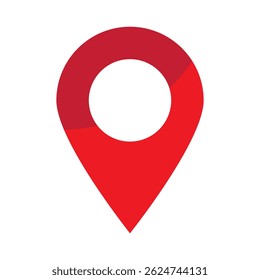 Maps pin. Red location map icon. Red maps pin symbol.