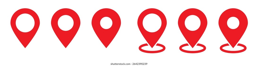 Maps pin. Red location map icon.