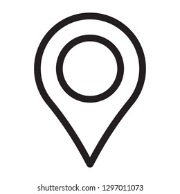 Maps pin thin line icon. Location vector illustration isolated on white. Map pointer outline style design