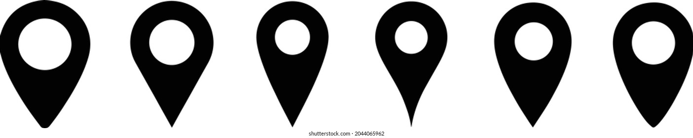 Maps and pins vector icons. Make your own custom location pin icon. Navigation and route concept illustration. Vector icon for contact web page