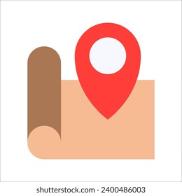 Maps and pins vector icons. Navigation and route concept, vector illustration on white background