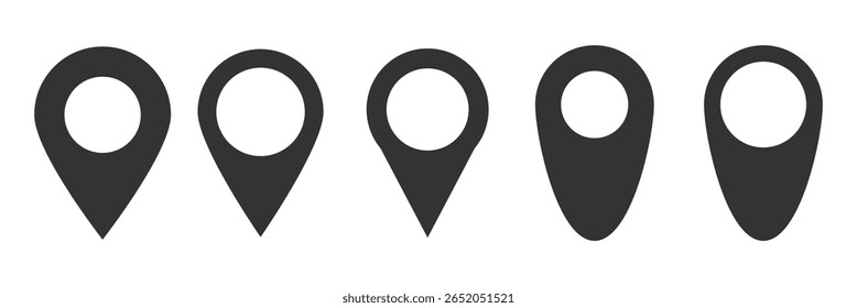 Maps and pins vector icons. Navigation and route concept illustration. Vector icon for contact web page.  location. GPS elements pack symbol template for graphic and web design collection logo. EPS 10