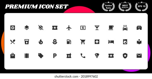 Maps premium vector icon set for mobile interface and website