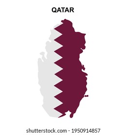 maps of Qatar with national flags icon vector sign symbol