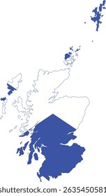 Mapas da Escócia com a bandeira da Escócia Europa País
