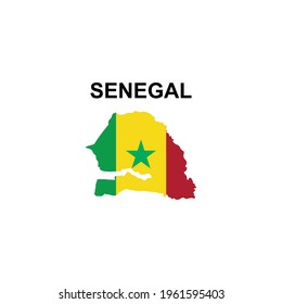 símbolo de símbolo del vector del icono de mapas de Senegal