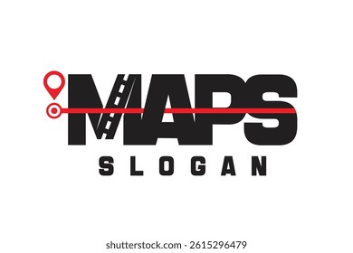 Maps text accompanied by highway concepts and location points