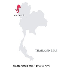 Maps of Thailand with blue maps pin on Mae Hong Son Province