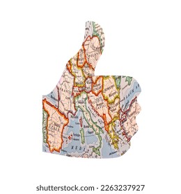 maps in thumbs up icon on white 